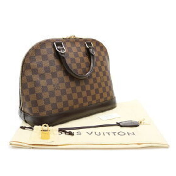 Louis Vuitton Alma Damier Ebene Brown Boston Handbag Icon LV - Picture 2 of 2